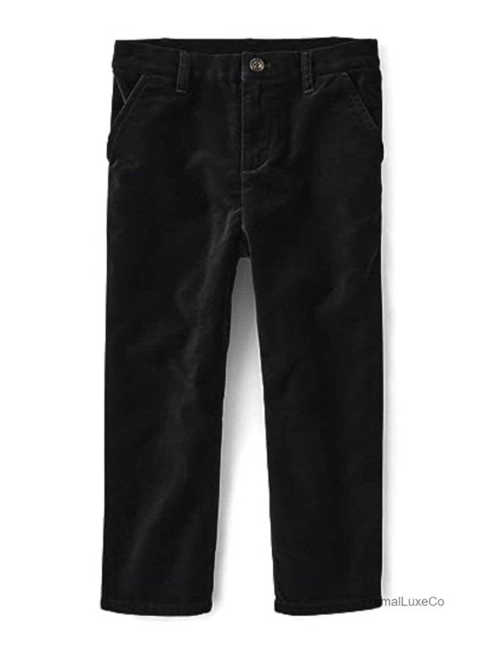 Boys Velvet Dress Pants Adjustable Waist Tapered Leg Holiday
